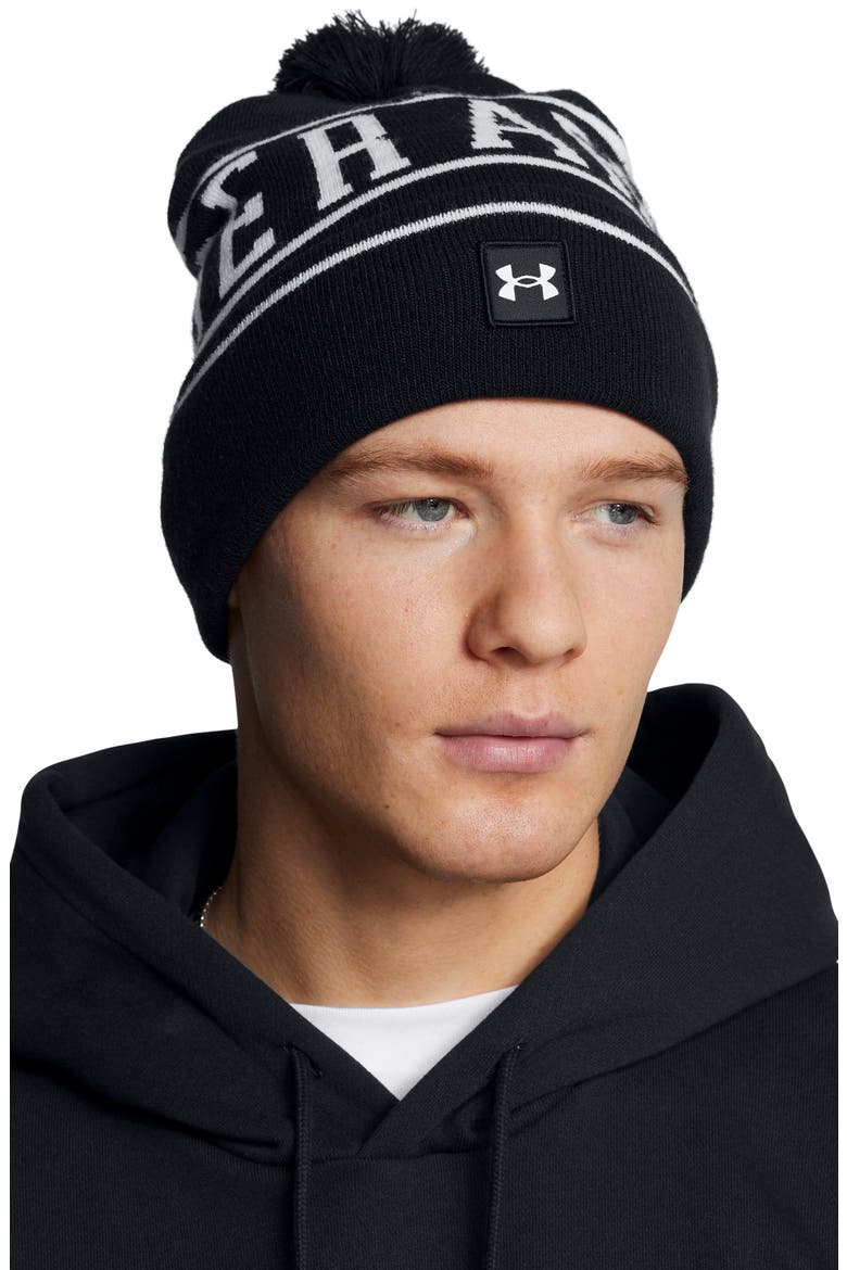 Halftime Pompom Beanie, Alternate, color, 001 BLACK