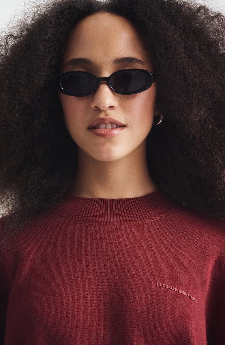 Brooklyn Industries Logo Crewneck Sweater, Alternate, color, Windsor Wine