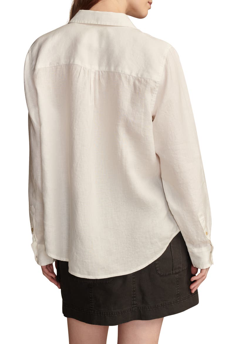 Prep Linen Button-Up Shirt, Alternate, color, BRIGHT WHITE