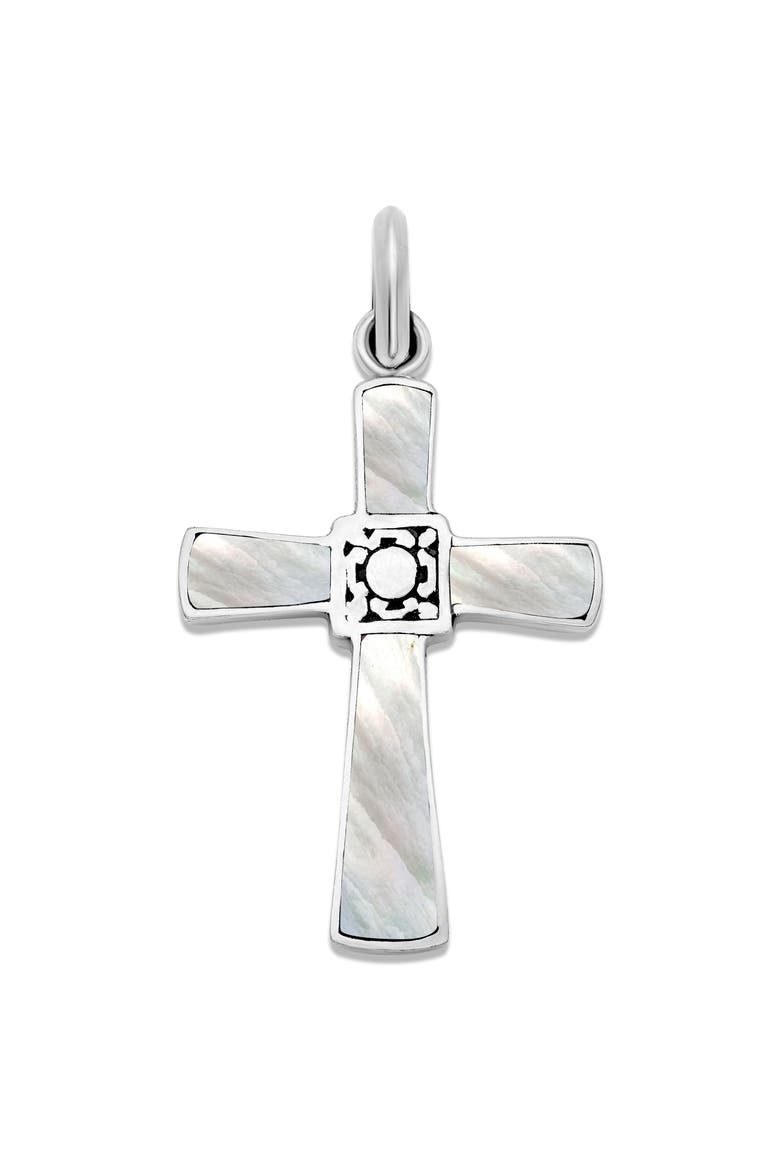 Mother-Of-Pearl Cross Pendant, Main, color, WHITE