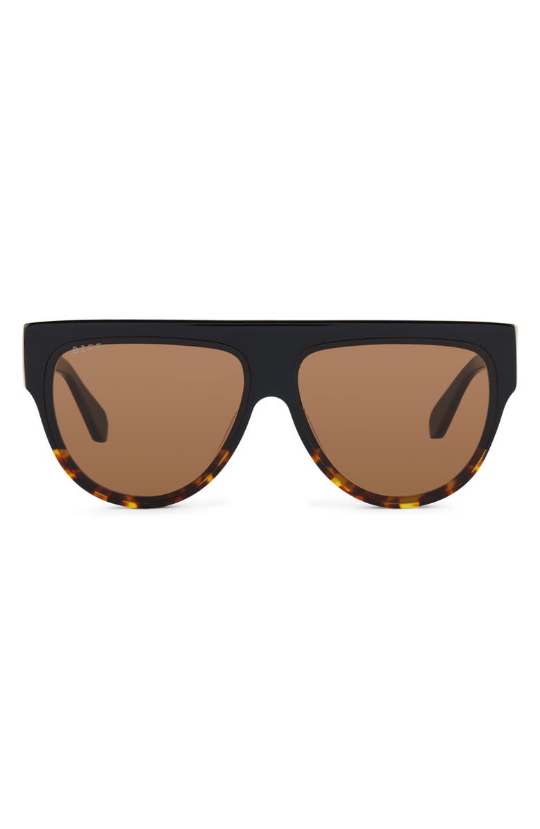 DIFF Georgie 58mm Gradient Flat Top Sunglasses, Main, color, Brown Gradient