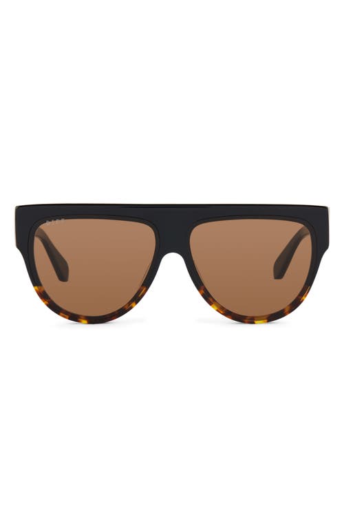 Diff Georgie 58mm Gradient Flat Top Sunglasses In Brown Gradient