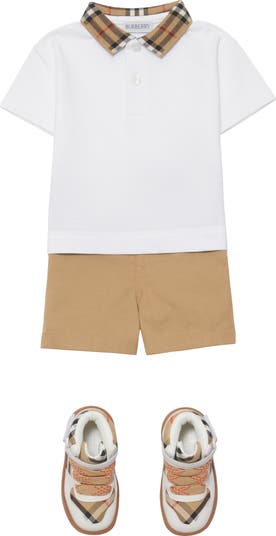 Check Collar Cotton Polo Shirt
