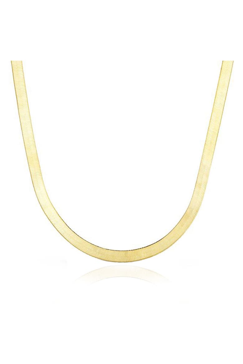 Large Herringbone Necklace, Main, color, Yellow Gold