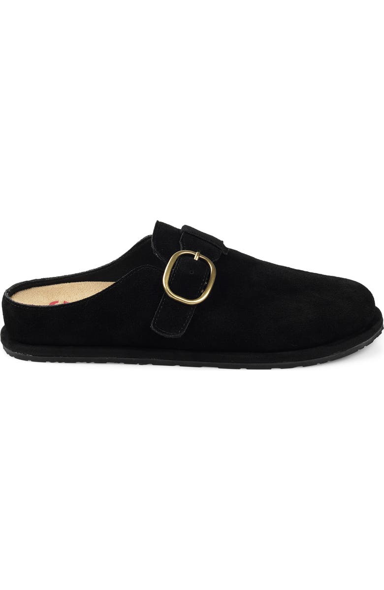 National Comfort Buckle Strap Clog, Alternate, color, Black Suede