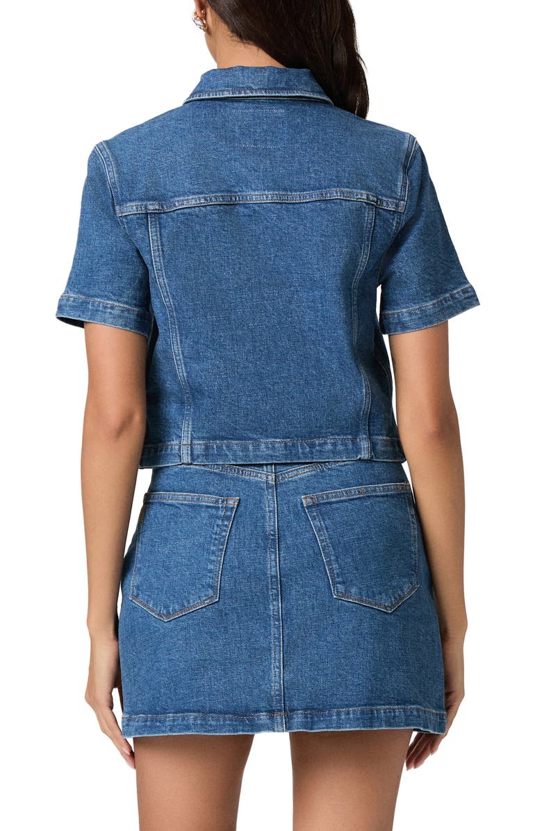 PAIGE Elly Short Sleeve Denim Jacket, Alternate, color, Laguna