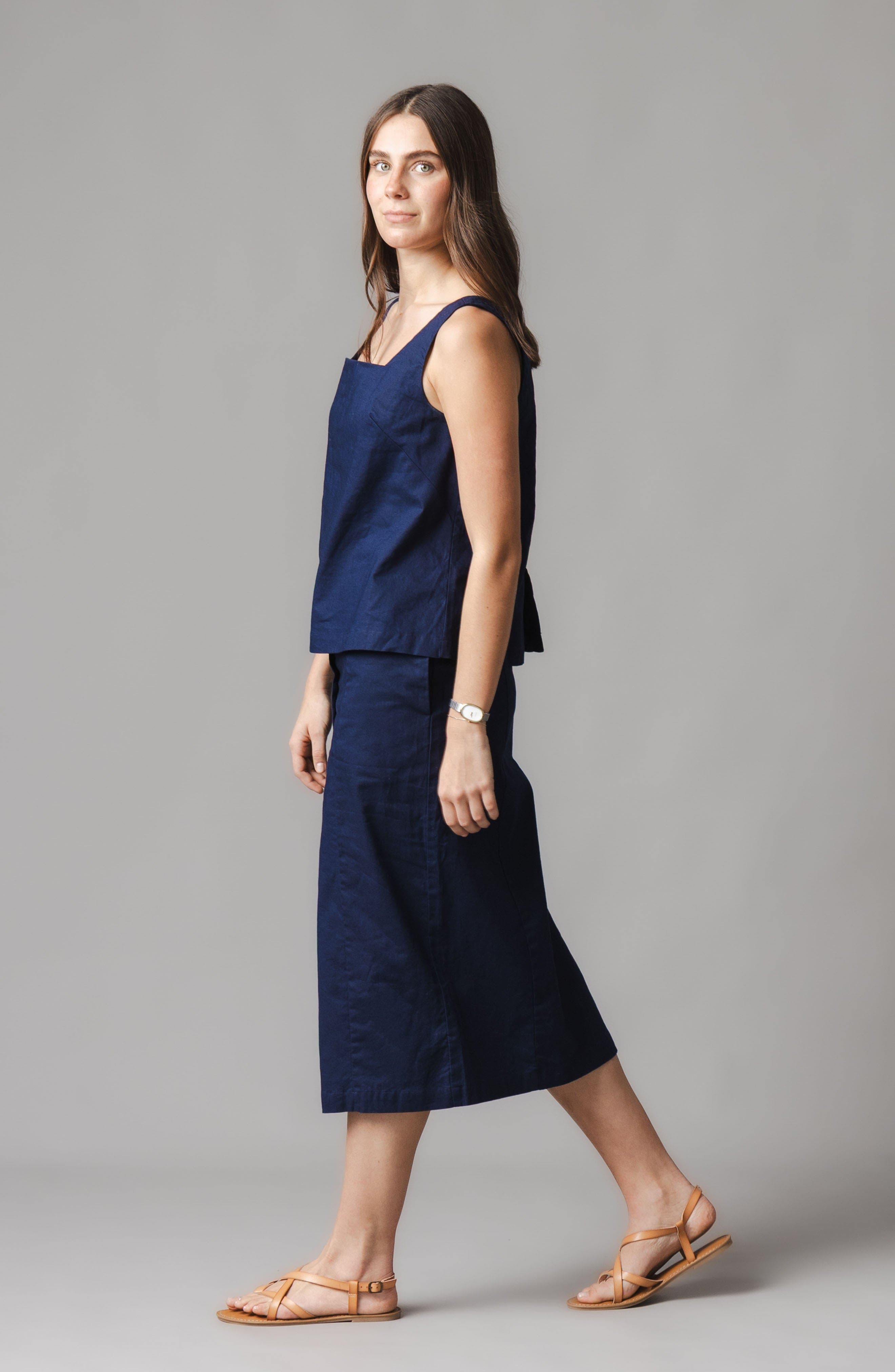 Linen Button Front Skirt - image 2