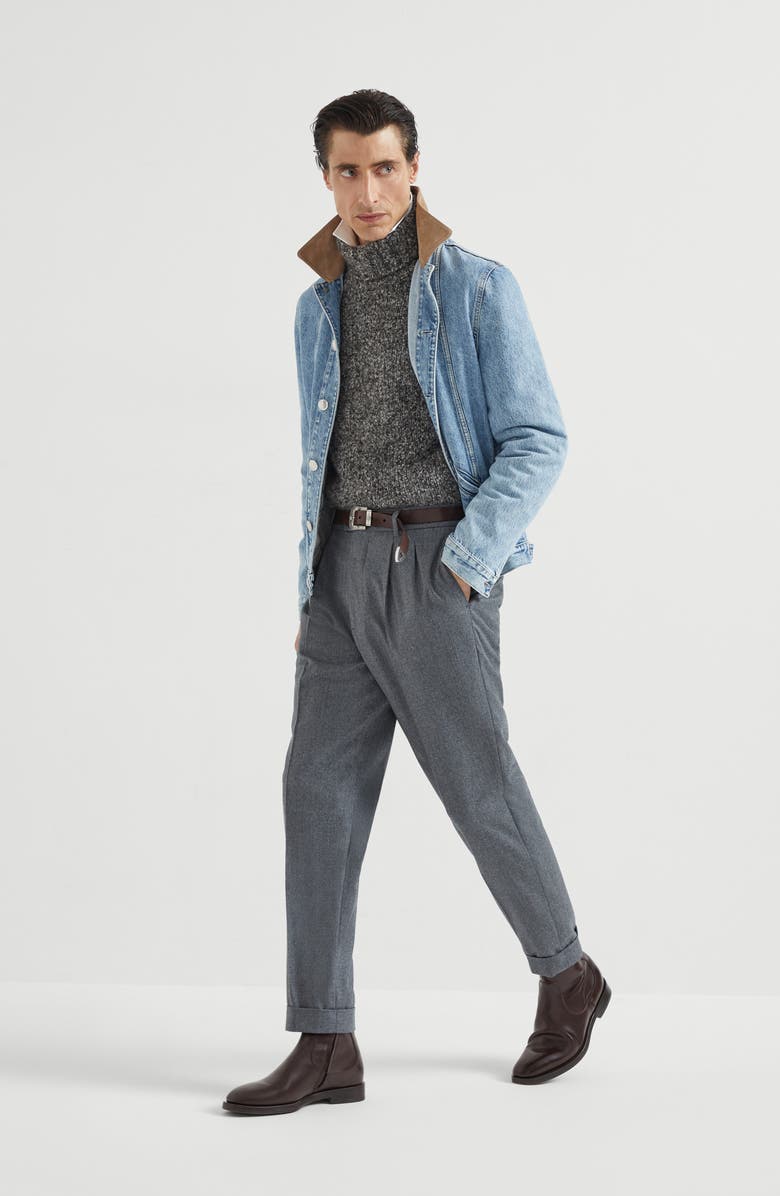 Brunello Cucinelli Denim jacket, Alternate, color, Light Blue Denim