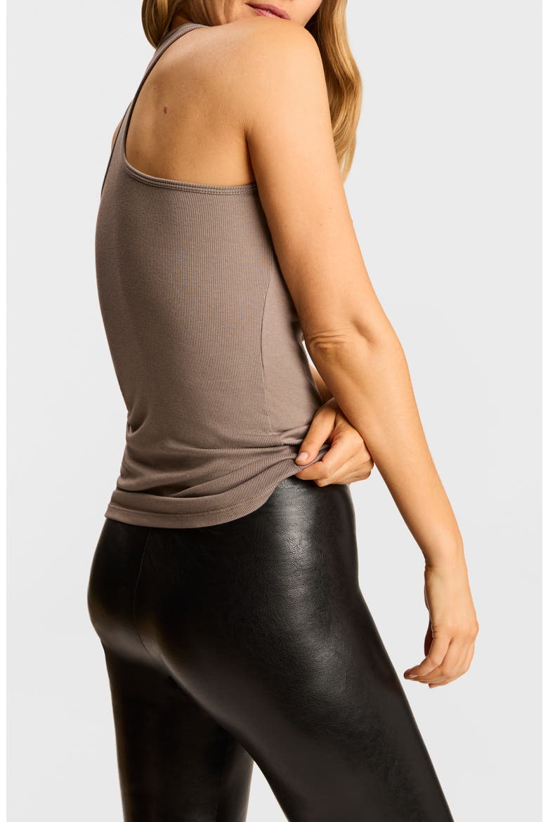 Luxury Rib Knit Racerback Tank, Alternate, color, TRUFFLE