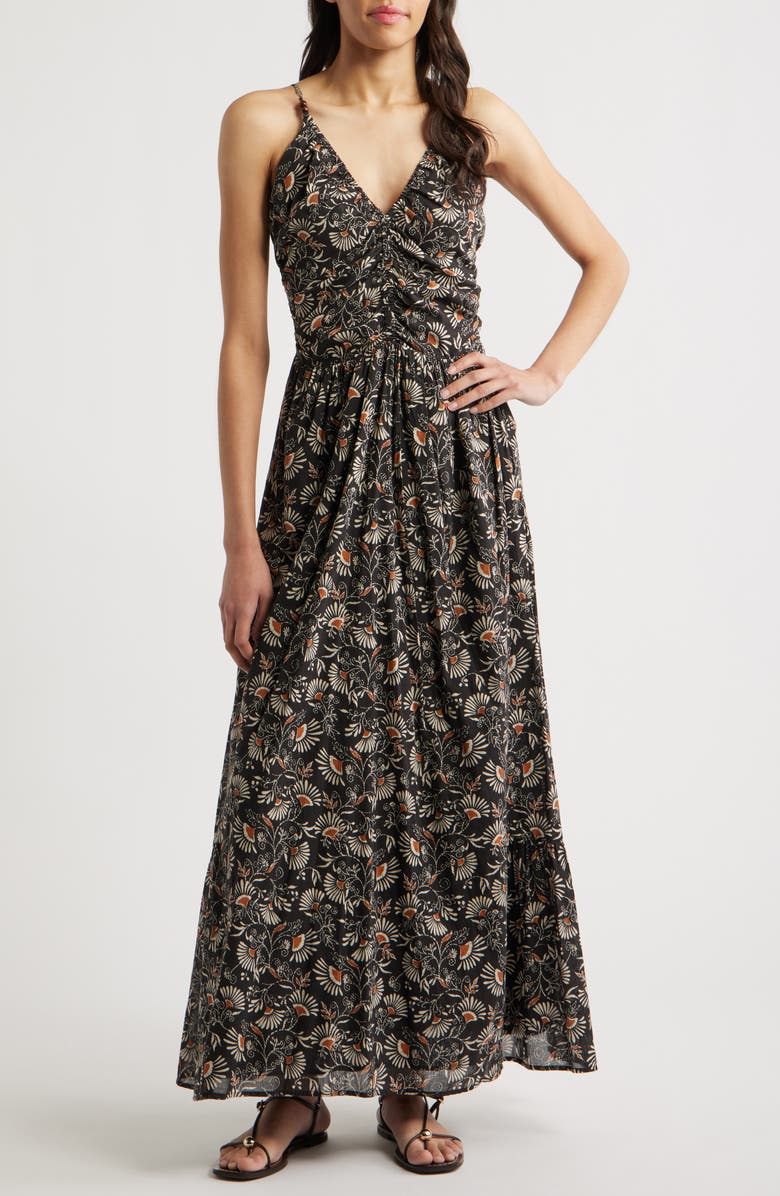 Rails Palm Floral Print A-Line Dress, Main, color, Cassia