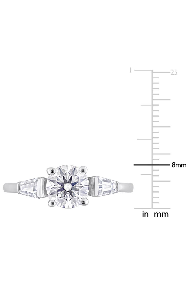 Moissanite 3-Stone Ring Sterling Silver, Alternate, color, Sterling Silver