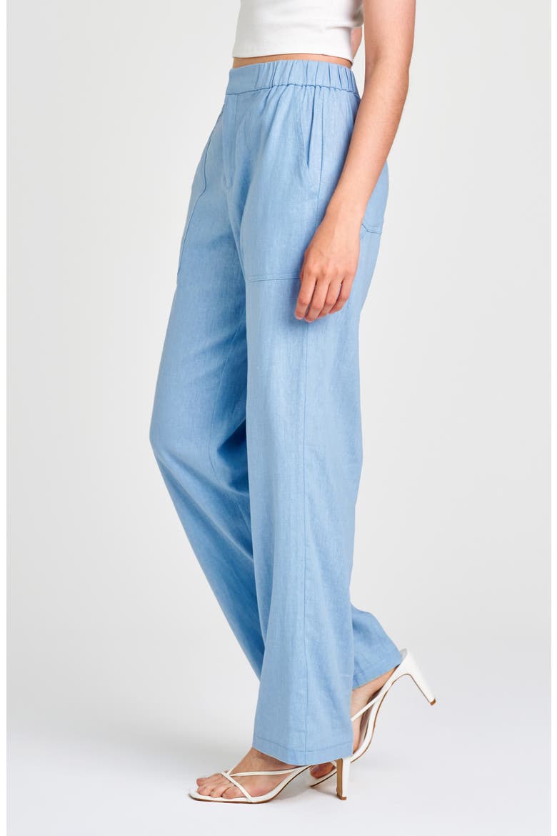 Daylight Wide Leg Linen Blend Pants, Alternate, color, DUSTY BLUE
