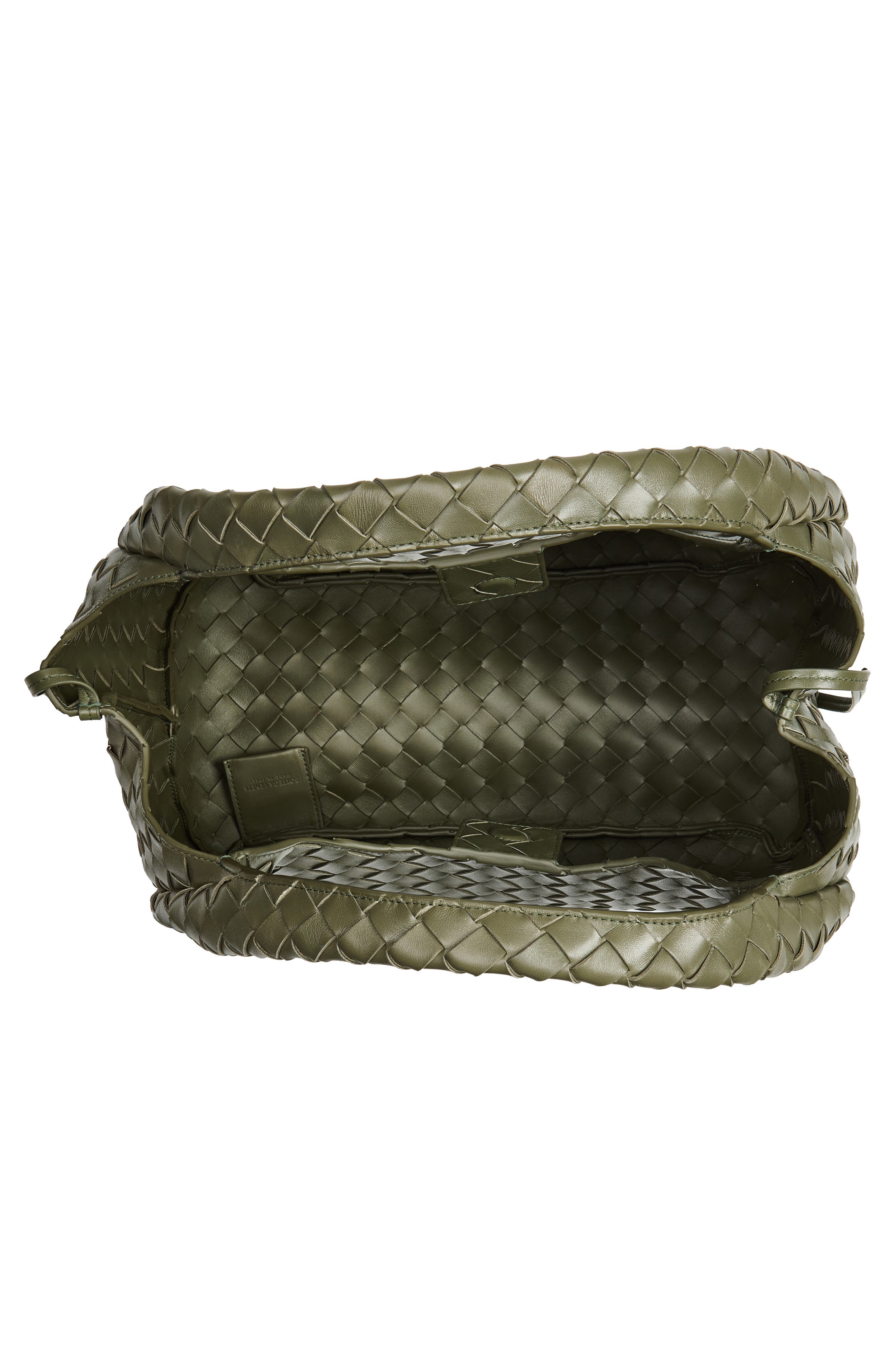 Bottega Veneta Campana Intrecciato Leather Shoulder Bag, Alternate, color, 3293 Pickle-Muse Brass