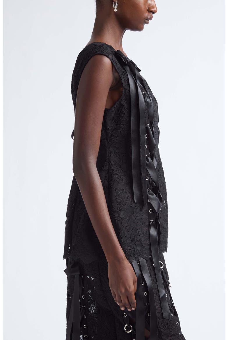 Unraveling Ribbon Portrait Top, Alternate, color, BLACK