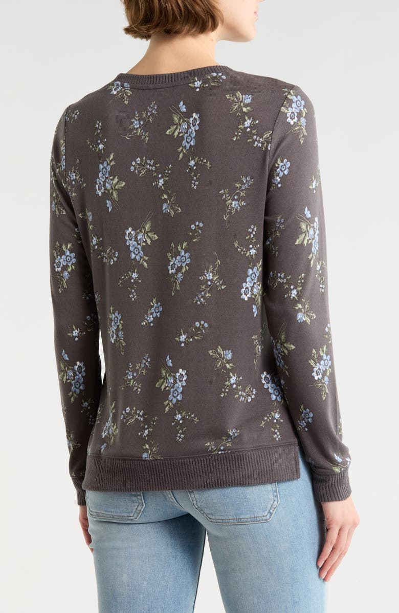Lucky Brand Crewneck Pullover, Alternate, color, Black Floral