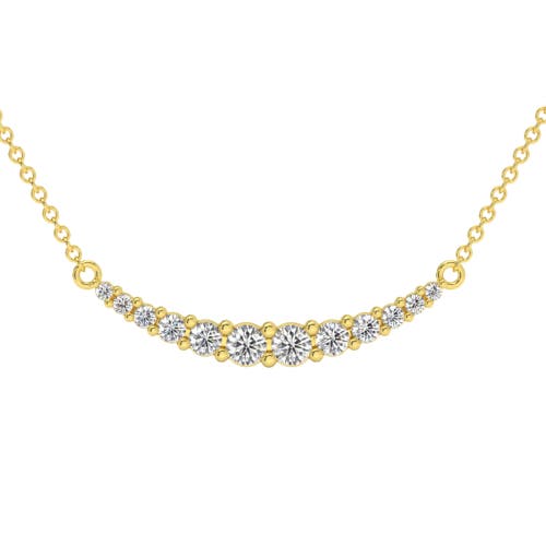Bliss Diamond 1/2ct Tw Diamond Graduated Bar Necklace 14k Gold Lab Grown Pendant 28mm In 14k White Gold