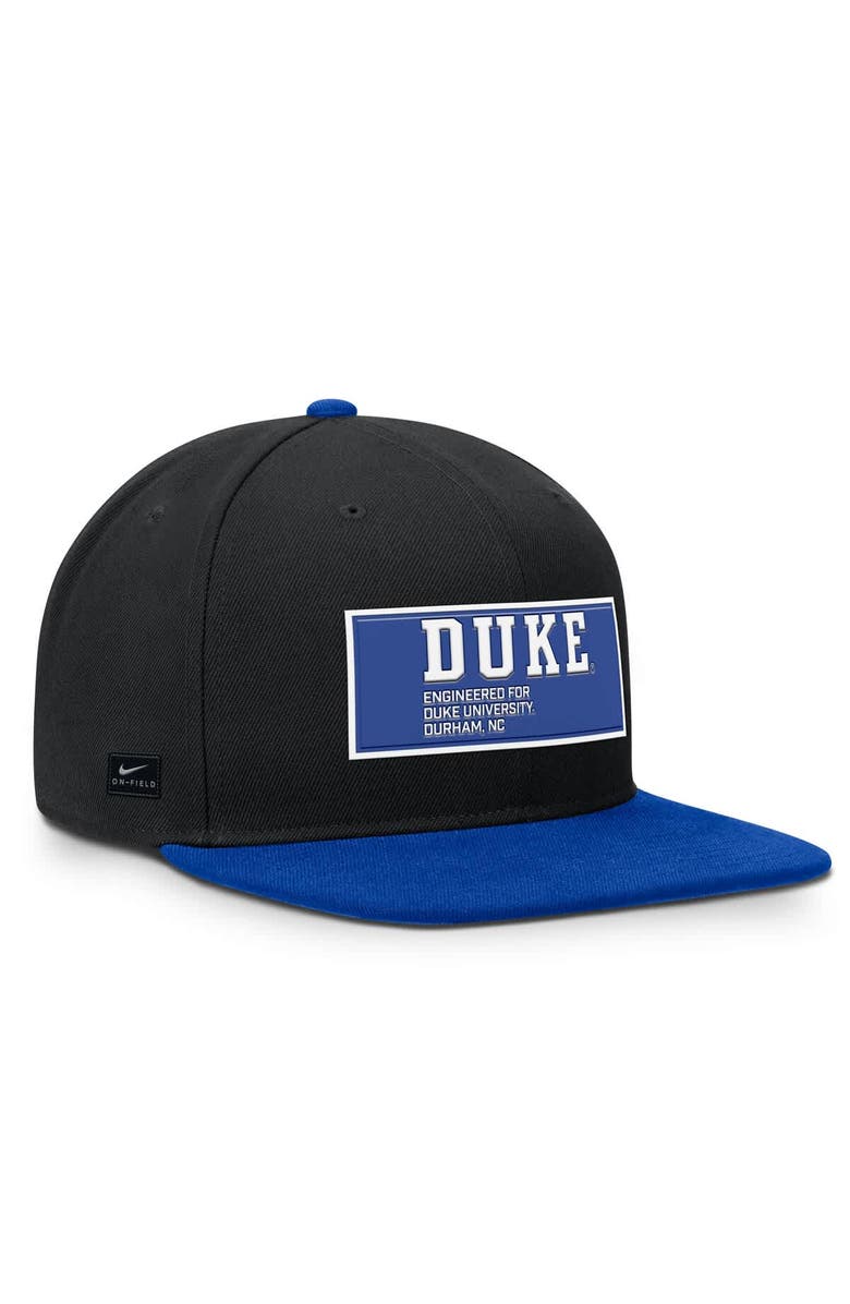 Nike Men's Nike Black/Royal Duke Blue Devils 2025 On-Field Patch Pro Dri-FIT Snapback Hat, Alternate, color, Black