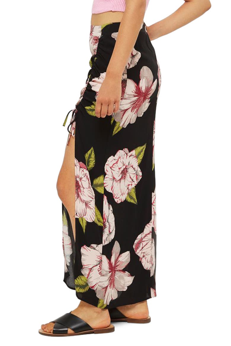 Bold Bloom Maxi Skirt, Alternate, color, BLACK MULTI