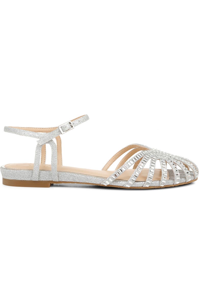 Jewel Badgley Mischka Perla Ankle Strap Flat, Alternate, color,