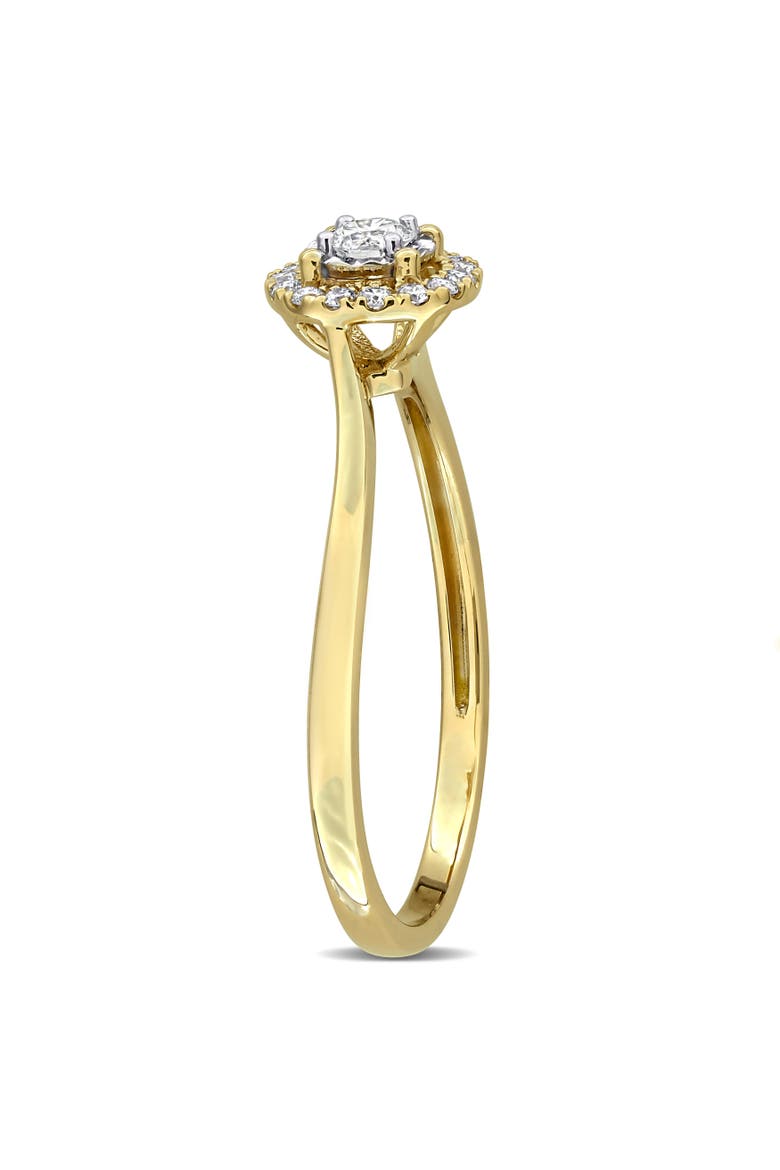 Lab-Grown Diamond Halo Engagement Ring 14k, Alternate, color, Yellow Gold