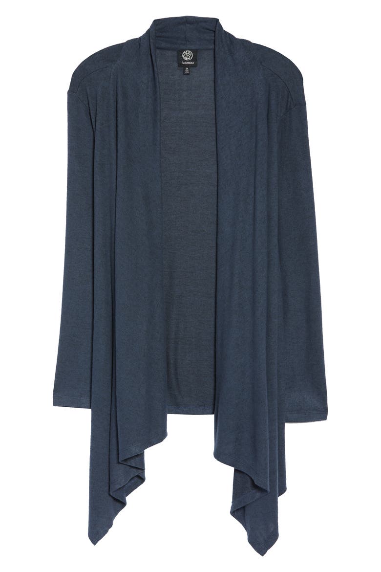Amie Waterfall Cardigan, Alternate, color, BLUE STEEL
