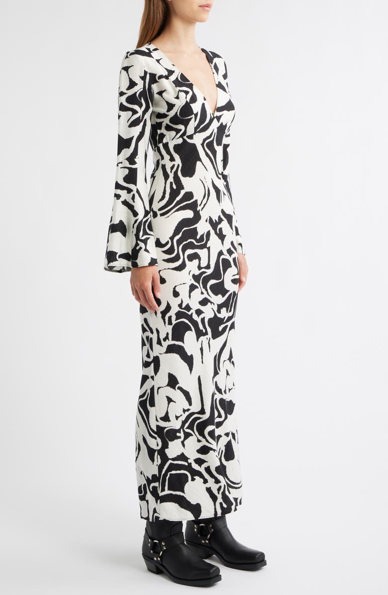 Topshop Lea Floral Long Sleeve Maxi Column Dress, Alternate, color,
