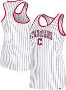 New Era Women's New Era White Cleveland Guardians Sequin Pinstripe Racerback Tank Top