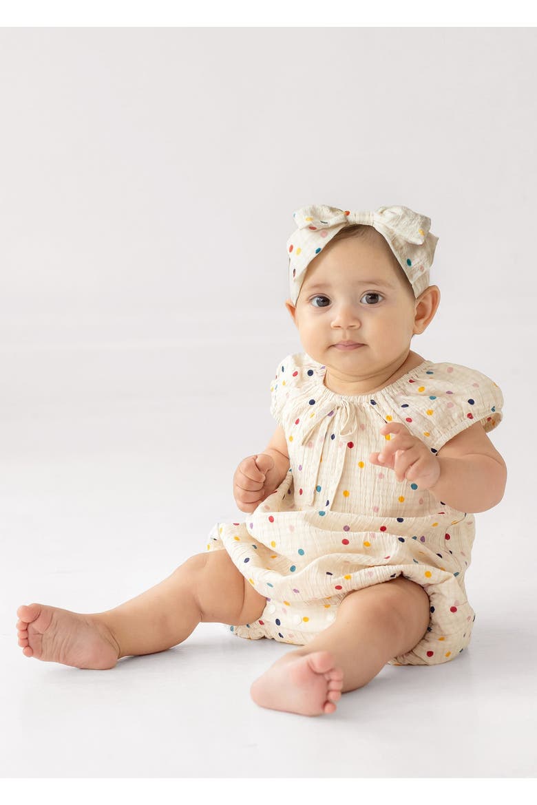 Confetti Cutie Cap Sleeve Romper, Alternate, color, Beige