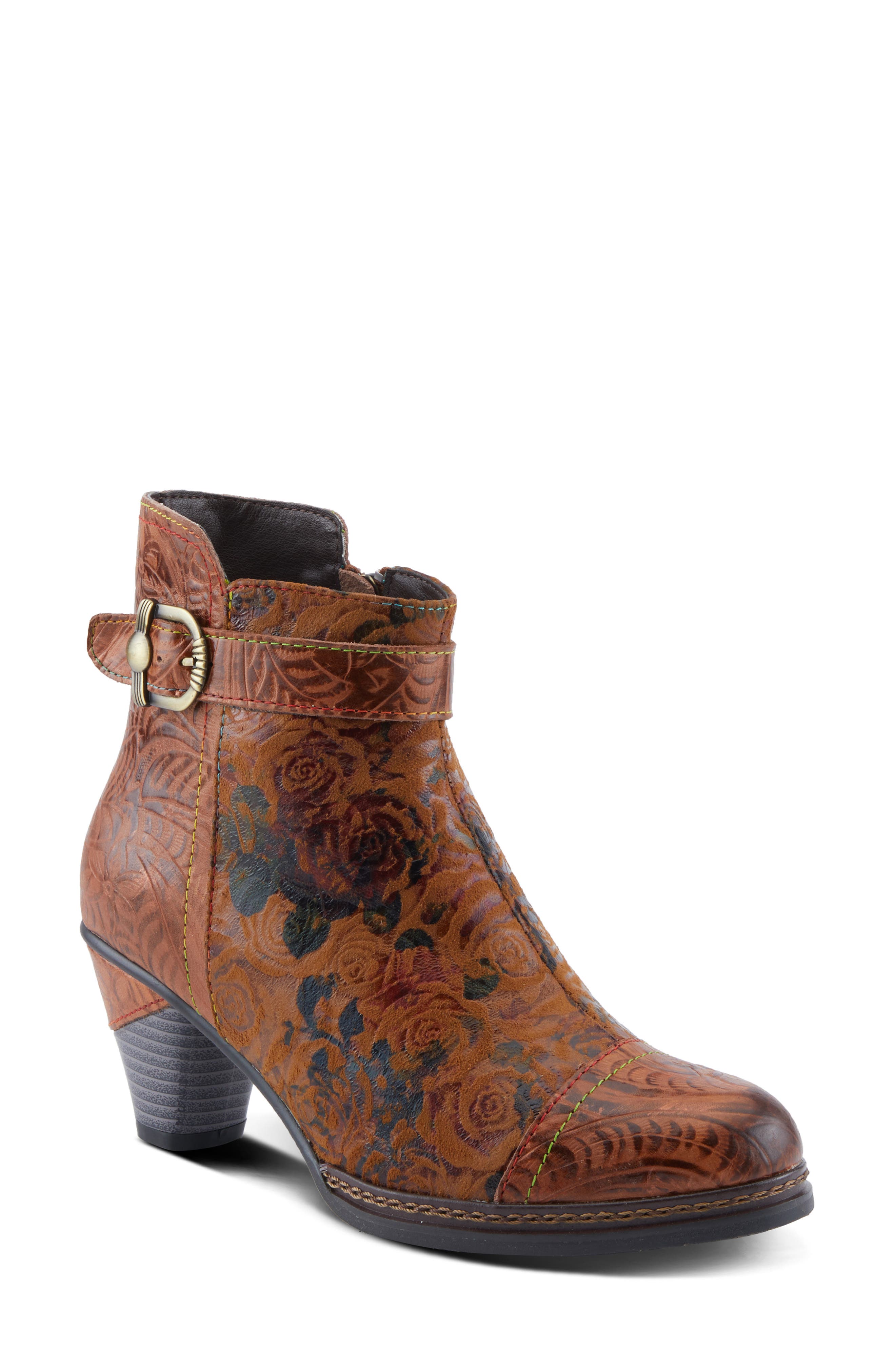 L'Artiste by Spring Step Antilles Flower Embossed, Main, color, Camel