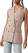 Free People Olivia Double Breasted Linen Blend Vest