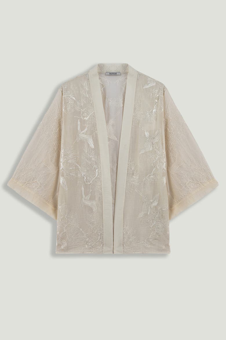 Textured Jacquard Robe, Alternate, color, Ivory