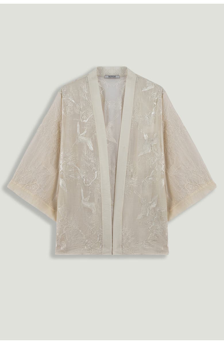 Nocturne Textured Jacquard Robe, Alternate, color, Ivory