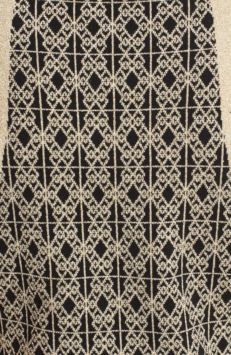 Ted Baker London 'Jenkin' Metallic Jacquard Fit & Flare Dress, Alternate, color, 