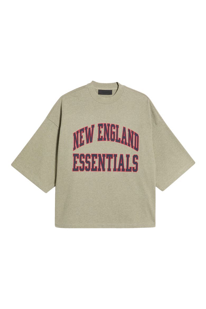 New England Patriots Merch Oversize Cotton Graphic T-Shirt, Main, color, CONCRETE HEATHER