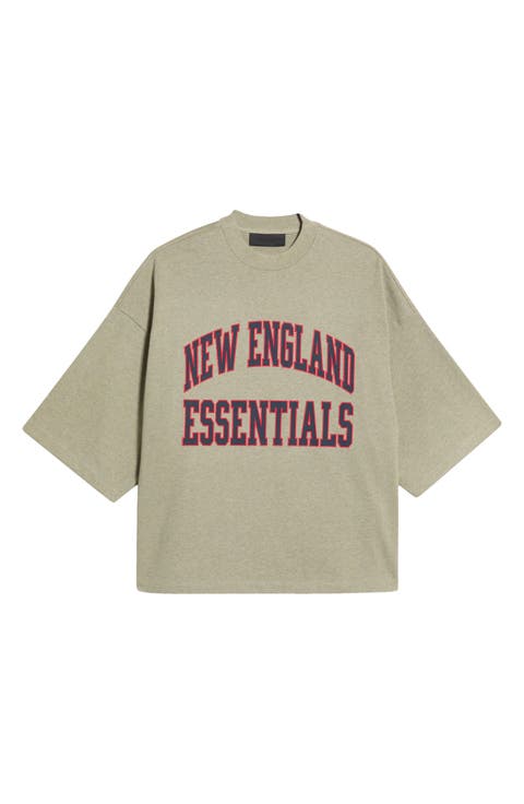 New England Patriots Merch Oversize Cotton Graphic T-Shirt