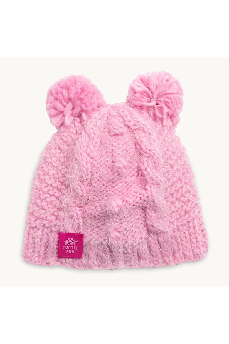 Kids Fluff Balls Pom Pom Winter Hat, Main, color, Bubble Gum