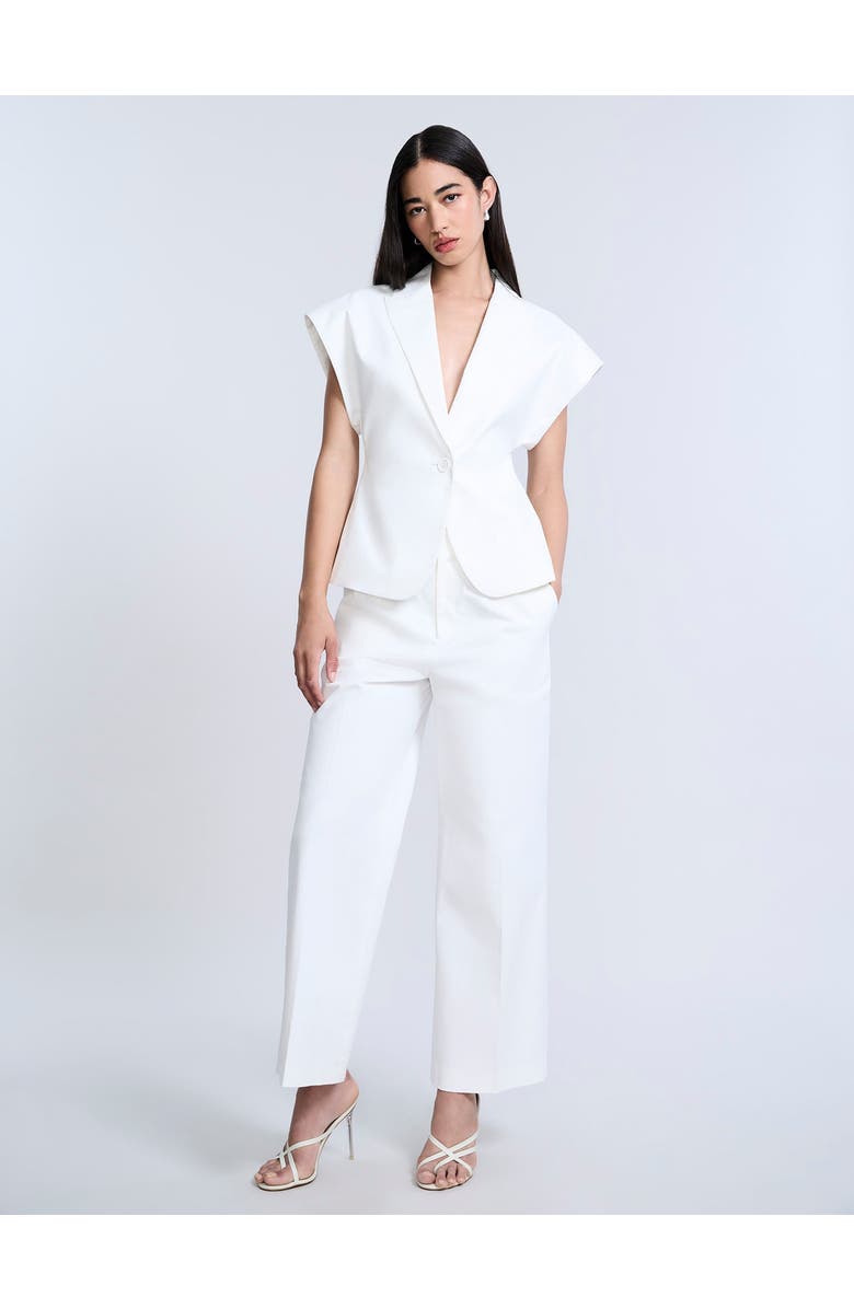 BCBGMAXAZRIA Twill Vest, Alternate, color, Chalk