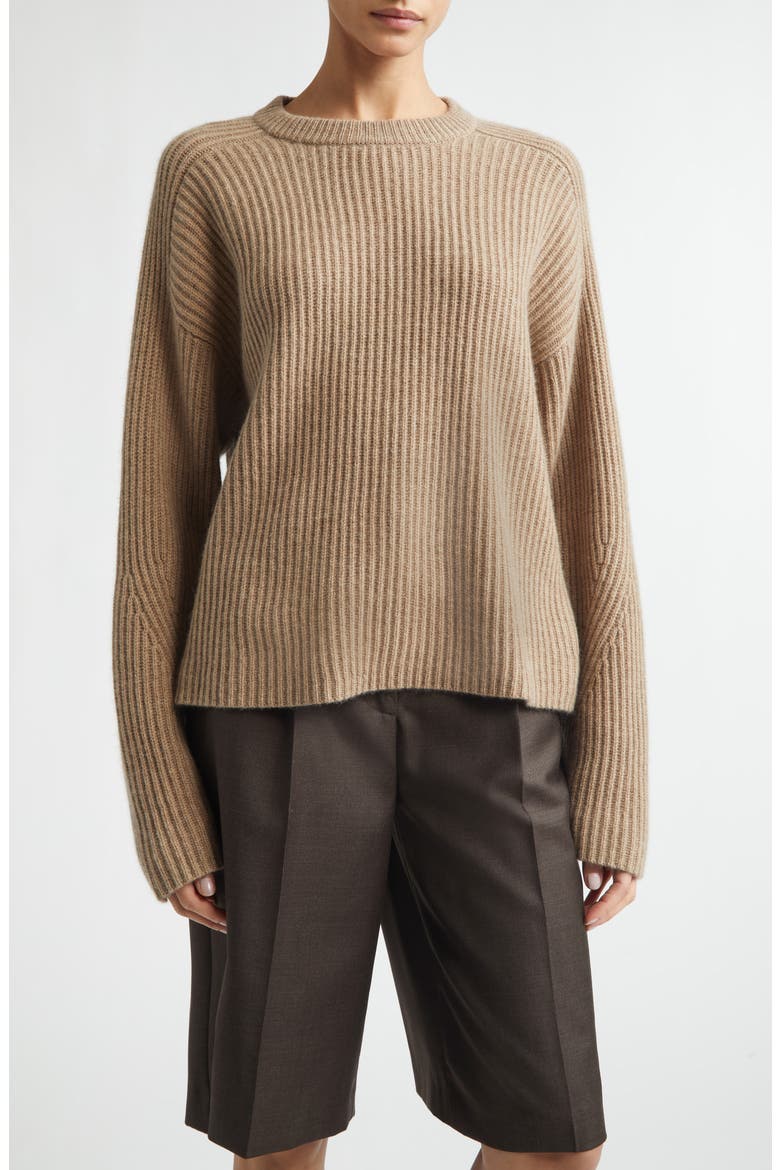 Axel Cashmere Crewneck Sweater, Main, color, TAUPE MELANGE