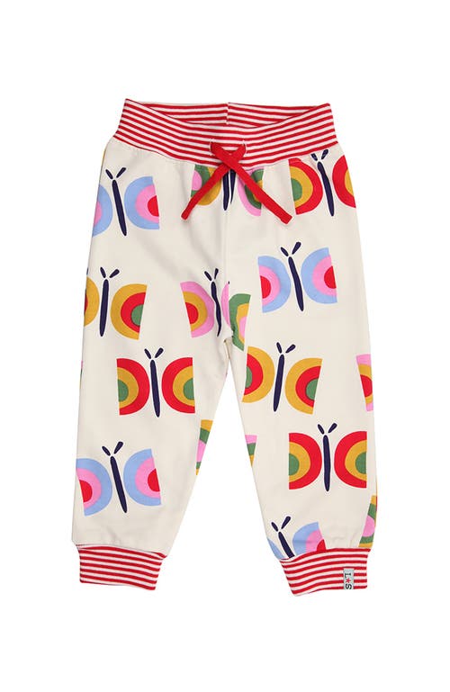 Lilly + Sid Organic Cotton Butterfly Print Joggers In Multi