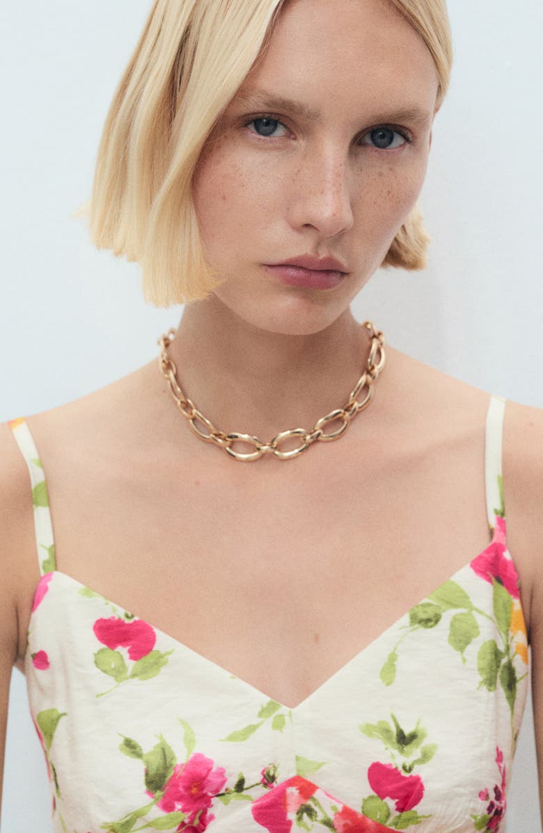 MANGO Floral Print Sleeveless Midi Dress, Alternate, color, Ecru