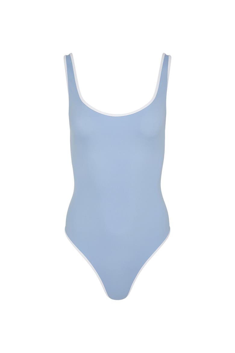 Arya High-Cut Leg One-Piece, Alternate, color, Sky/White