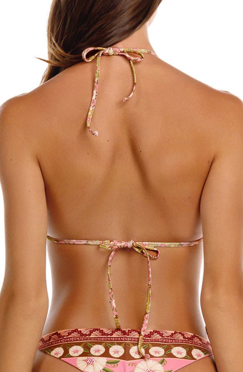 Agua Bendita Lolita Matches Embroidered Bikini Top, Alternate, color, Pink Multi