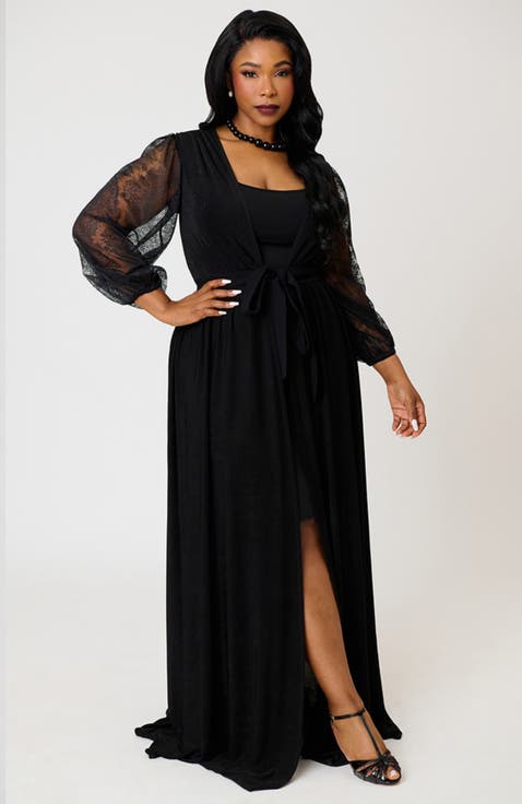 Plus Size Billow Long Sleeved Hollywood Duster
