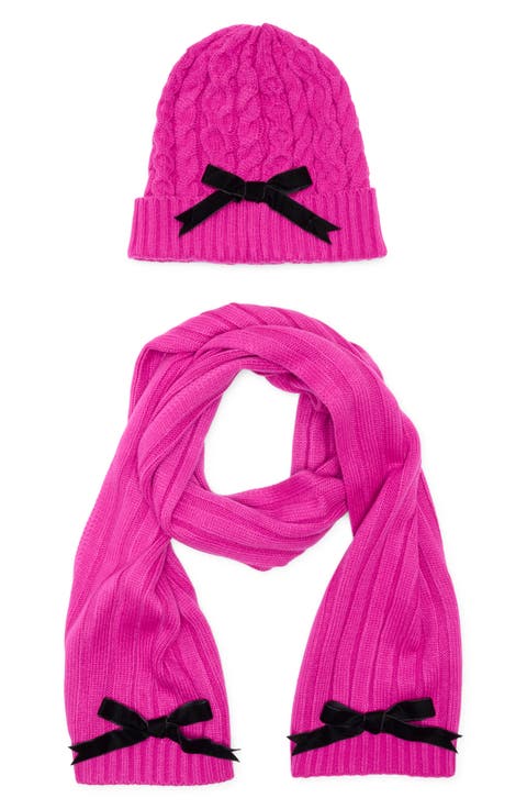 bow beanie & scarf gift box set