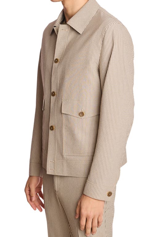 Paisley & Gray Milo Seersucker Jacket In Brown