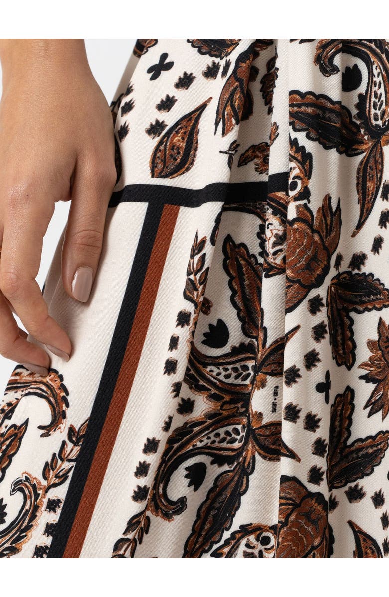 Saint + Sofia Eliza Pleated Skirt, Alternate, color, Cream Paisley