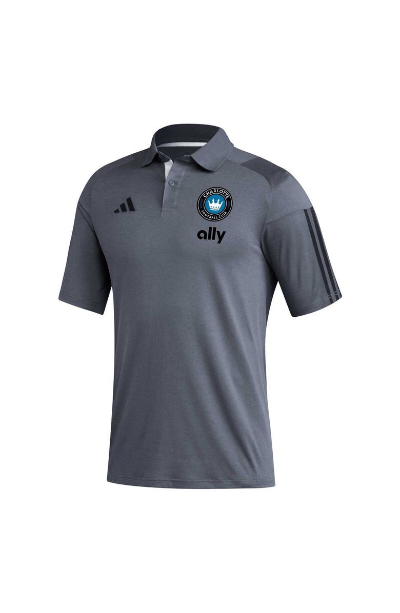 adidas Men's adidas Gray Charlotte FC 2023 On-Field Training Polo, Alternate, color, Gray