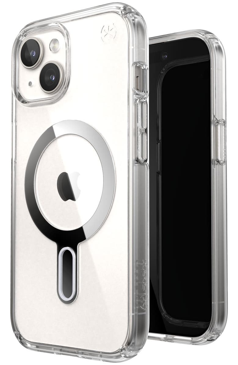 Speck Presidio Perfect Clear MagSafe Case for Apple iPhone 15 / iPhone 14 / iPhone 13 / iPhone 16e, Main, color, Clear
