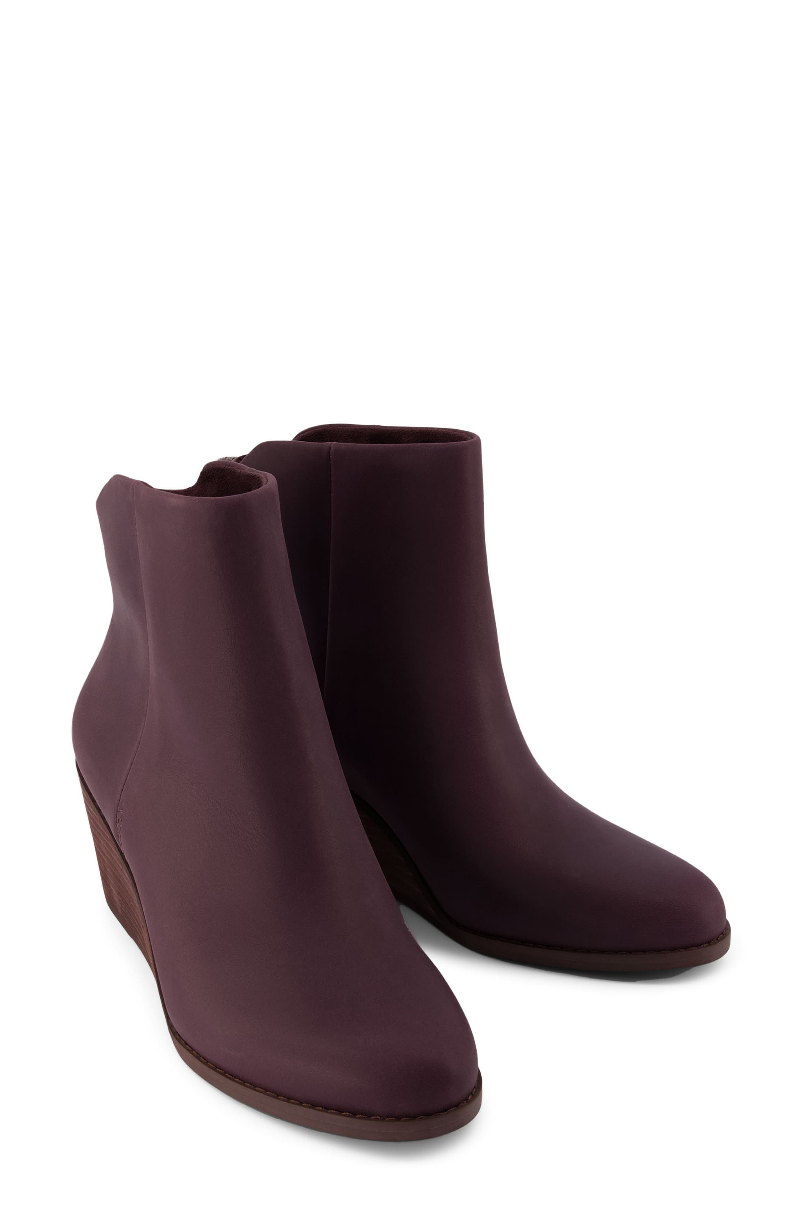 TOMS Casey Wedge Boot, Alternate, color, Plum