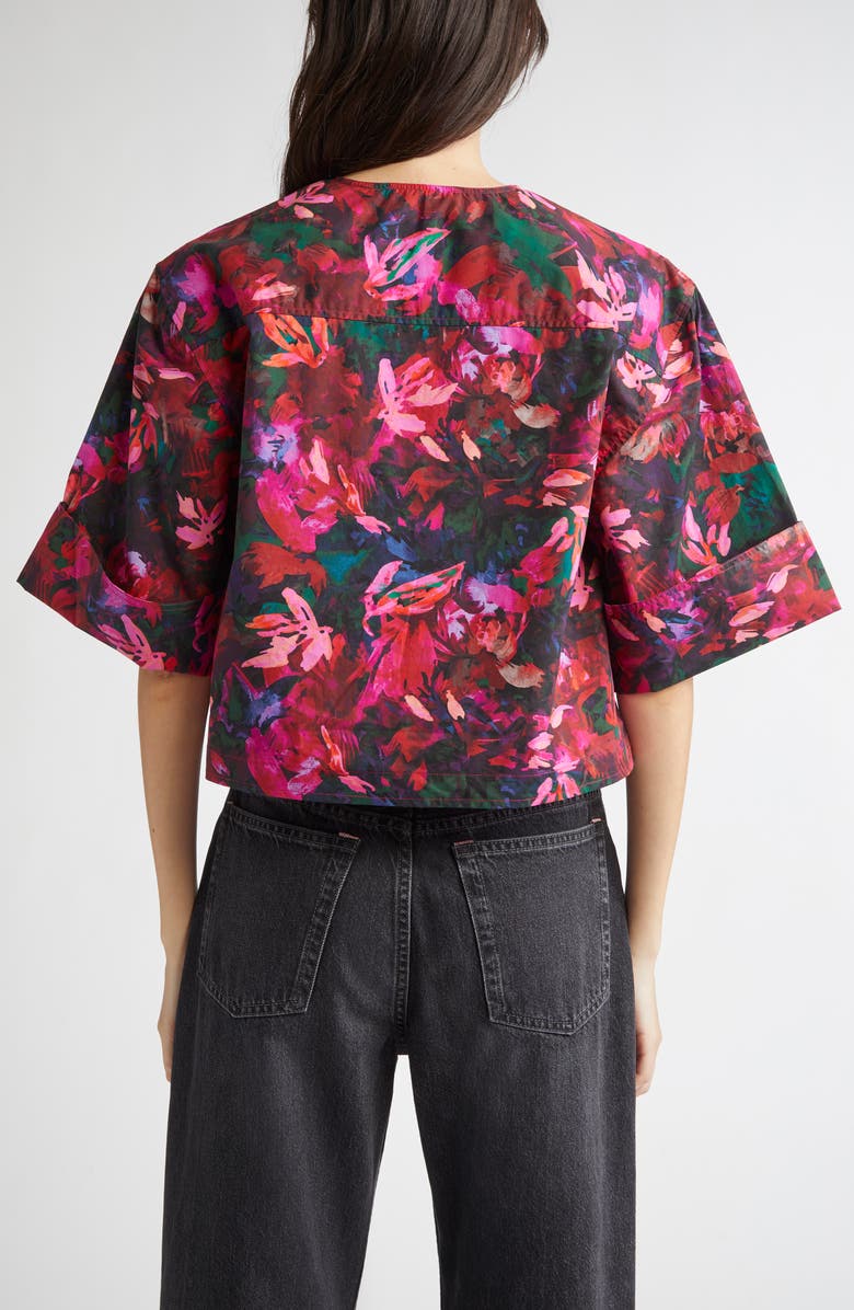 Ulla Johnson Suri Floral Cotton Top, Alternate, color, Hibiscus